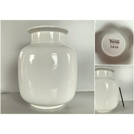 GRANDE VASO GLADIOLI PORCELLANA BIANCA Thomas Keramik 7,5L GERMANY '70s