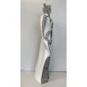 SCULTURA GRES SMALTO POLICROMO Gusella Guglielmo FIGURA FEMMINILE ASTRATTA 50cm