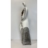 SCULTURA GRES SMALTO POLICROMO Gusella Guglielmo FIGURA FEMMINILE ASTRATTA 50cm