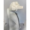 SCULTURA GRES SMALTO POLICROMO Gusella Guglielmo FIGURA FEMMINILE ASTRATTA 50cm