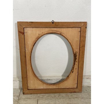 ANTICA CORNICE RETTANGOLARE OVALE LEGNO DORATO EPOCA 1950 STILE LIBERTY ORO OLD
