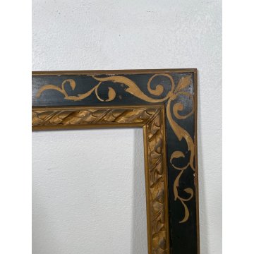 GRANDE ANTICA CORNICE DORATA DIPINTA DECORO LEGNO SCOLPITO 800 QUADRO SPECCHIERA