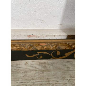 GRANDE ANTICA CORNICE DORATA DIPINTA DECORO LEGNO SCOLPITO 800 QUADRO SPECCHIERA