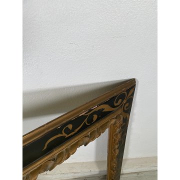GRANDE ANTICA CORNICE DORATA DIPINTA DECORO LEGNO SCOLPITO 800 QUADRO SPECCHIERA