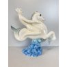 SCULTURA MAIOLICA Zaccagnini FANCIULLA CAVALLUCCIO MARINO Walt Disney   A683 '50