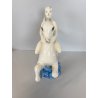 SCULTURA MAIOLICA Zaccagnini FANCIULLA CAVALLUCCIO MARINO Walt Disney   A683 '50