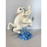 SCULTURA MAIOLICA Zaccagnini FANCIULLA CAVALLUCCIO MARINO Walt Disney   A683 '50
