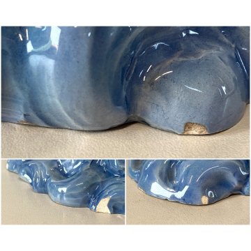 SCULTURA MAIOLICA Zaccagnini FANCIULLA CAVALLUCCIO MARINO Walt Disney   A683 '50