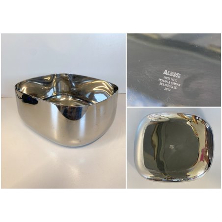 INSALATIERA SALAD BOWL OVALE DESIGN Ronan & Erwan Bouroullec ALESSI ACCIAIO INOX