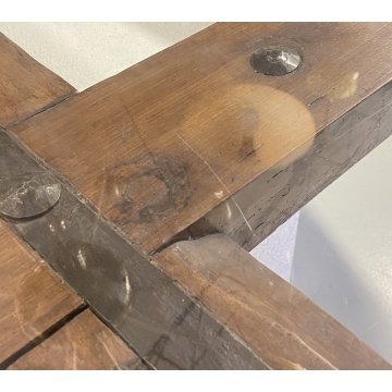 GRANDE TAVOLO ROTONDO RUOTA CAMPANA VETRO UFFICIO LEGNO RIUNIONE PRANZO MEETING