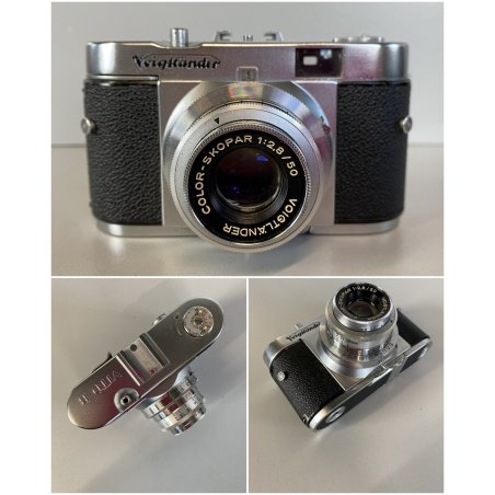 FOTOCAMERA Voigtländer VITO B COLOR-SKOPAR 2.8/50 PRONTOR 500 SLK CUSTODIA '54