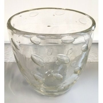 RARO ANTICO VASO BOLLE DESIGN Barovier ANNI 30 CLLEZIONE VETRO MURANO VASE GLASS