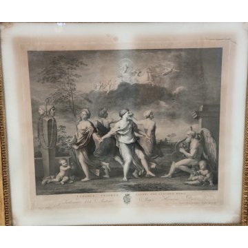 ANTICA STAMPA ACQUAFORTE Stefano Tofanelli LA DANZA DELLE ORE Nicolas Poussin