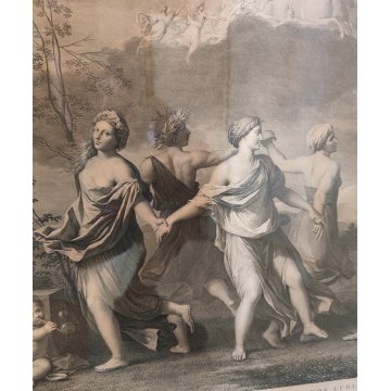 ANTICA STAMPA ACQUAFORTE Stefano Tofanelli LA DANZA DELLE ORE Nicolas Poussin