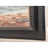 GRANDE QUADRO DIPINTO OLIO firmato PAESAGGIO MARINA epoca 900 CORNICE GUILLOCHE