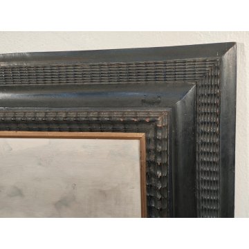 GRANDE QUADRO DIPINTO OLIO firmato PAESAGGIO MARINA epoca 900 CORNICE GUILLOCHE