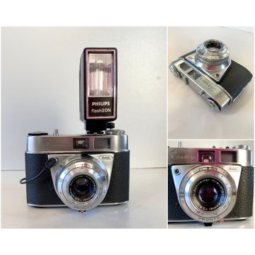 FOTOCAMERA COMPATTA ANALOGICA KODAK Retinette IA 35mm VINTAGE CAMERA + FLASH '60