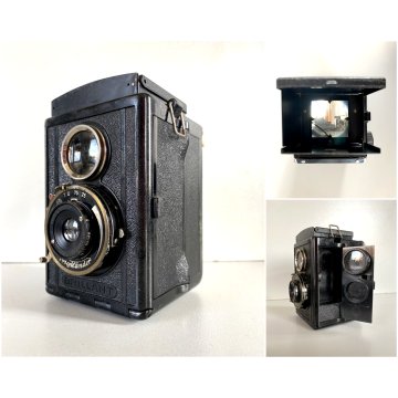 FOTOCAMERA BIOTTICA TLR 6X6 Voigtländer  BRILLANT  VINTAGE BACHELITE NERO '30