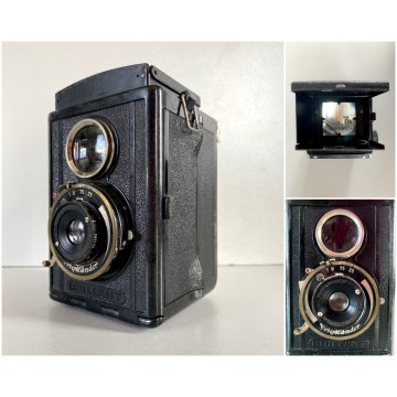 FOTOCAMERA BIOTTICA TLR 6X6 Voigtländer  BRILLANT  VINTAGE BACHELITE NERO '30