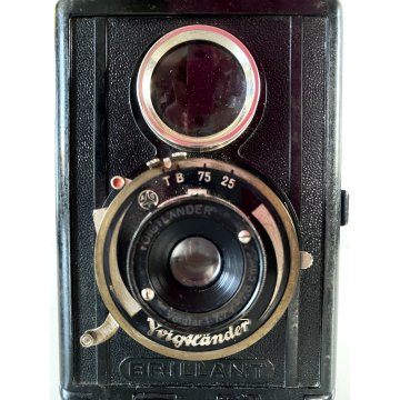 FOTOCAMERA BIOTTICA TLR 6X6 Voigtländer  BRILLANT  VINTAGE BACHELITE NERO '30