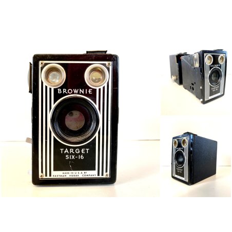 FOTOCAMERA VINTAGE BOX CAMERA KODAK  "Brownie Target SIX-16"  Decò USA '40