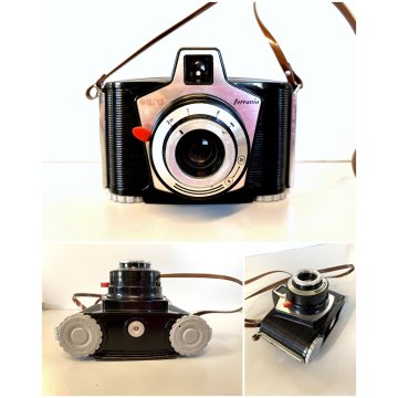FOTOCAMERA ANALOGICA VINTAGE Ferrania EURA 120 film 6x6  '59