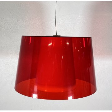 LAMPADARIO PEDRALI SOSPENSIONE L001S/BA ROSSO LAMPADA DESIGN METACRILIATO