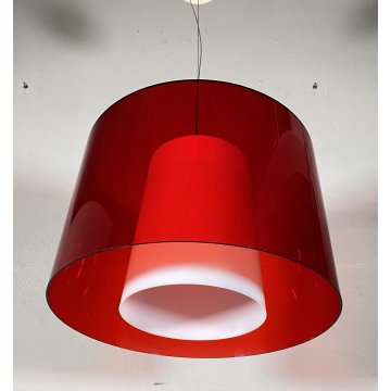 LAMPADARIO PEDRALI SOSPENSIONE L001S/BA ROSSO LAMPADA DESIGN METACRILIATO