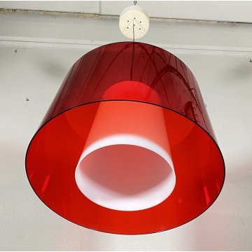 LAMPADARIO PEDRALI SOSPENSIONE L001S/BA ROSSO LAMPADA DESIGN METACRILIATO