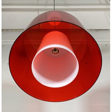 LAMPADARIO PEDRALI SOSPENSIONE L001S/BA ROSSO LAMPADA DESIGN METACRILIATO
