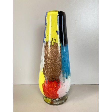 VASO "Oriente" DESIGN Dino Martens PER Aureliano Toso VETRO MURANO INCAMICIATO