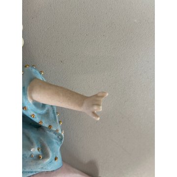 antica ACQUASANTIERA BISQUIT angeli preghiera DIPINTA A MANO ceramica '900