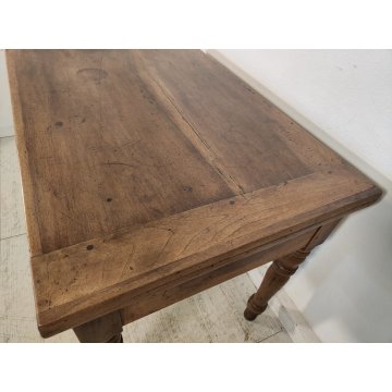 ANTICO TAVOLO LIBRO  ALLUNGABILE cassetto LEGNO NOCE tornito EPOCA 1800 SALOTTO
