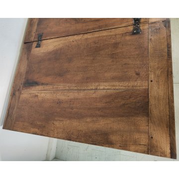 ANTICO TAVOLO LIBRO  ALLUNGABILE cassetto LEGNO NOCE tornito EPOCA 1800 SALOTTO