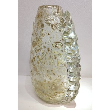 GRANDE Vaso Vetro a Morise MURANO anni 30 DESIGN Barovier AUTUNNO GEMMATO 37 cm.
