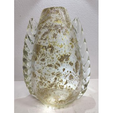 GRANDE Vaso Vetro a Morise MURANO anni 30 DESIGN Barovier AUTUNNO GEMMATO 37 cm.
