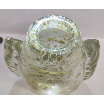 GRANDE Vaso Vetro a Morise MURANO anni 30 DESIGN Barovier AUTUNNO GEMMATO 37 cm.