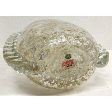 GRANDE Vaso Vetro a Morise MURANO anni 30 DESIGN Barovier AUTUNNO GEMMATO 37 cm.