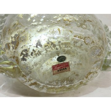 GRANDE Vaso Vetro a Morise MURANO anni 30 DESIGN Barovier AUTUNNO GEMMATO 37 cm.