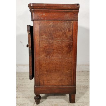 ANTICO COMODINO CAPPUCCINO LEGNO NOCE epoca 1800 CASSETTIERA Old Wood Nightstand