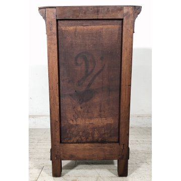 ANTICO COMODINO CAPPUCCINO LEGNO NOCE epoca 1800 CASSETTIERA Old Wood Nightstand