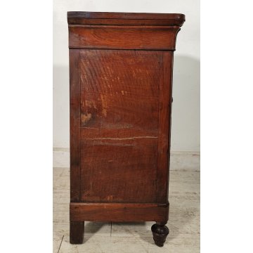 ANTICO COMODINO CAPPUCCINO LEGNO NOCE epoca 1800 CASSETTIERA Old Wood Nightstand