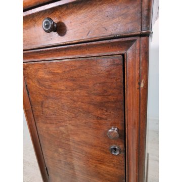 ANTICO COMODINO CAPPUCCINO LEGNO NOCE epoca 1800 CASSETTIERA Old Wood Nightstand