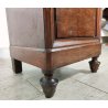ANTICO COMODINO CAPPUCCINO LEGNO NOCE epoca 1800 CASSETTIERA Old Wood Nightstand