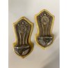 antica COPPIA ACQUASANTIERA GESU' MADONNA MARIA '900 bachelite VETRO metallo