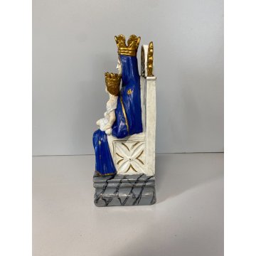 ANTICA SCULTURA terracotta MADONNA DELL'AIUTO trono preghiera MARIA GESU BAMBINO
