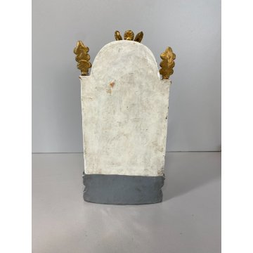 ANTICA SCULTURA terracotta MADONNA DELL'AIUTO trono preghiera MARIA GESU BAMBINO