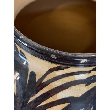 ANTICO VASO ORCIO ANFORA TERRACOTTA SMALTATA ART DECO'  ø 23x30cm/h '20/'30