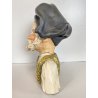 SCULTURA BUSTO CERAMICA UOMO ANZIANO COSTUME TRADIZIONALE SARDO 24,5cm/h