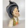SCULTURA BUSTO CERAMICA UOMO ANZIANO COSTUME TRADIZIONALE SARDO 24,5cm/h